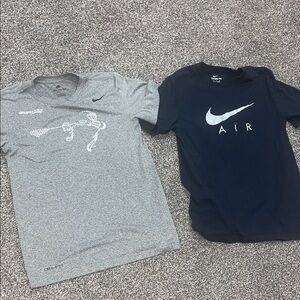 Nike Men's Gray and Black Short Sleeve Tees